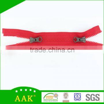 3# plastics zippers bags delrin open end double sliders zippers with thumb puller