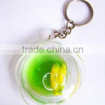 Plastic Flower Shape Keychain, Acrylic Floater Inside Keychain