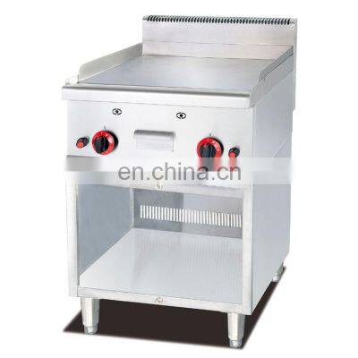 Counter top LPG stainless steel flat plate gas grill griddle with Cabinet with 1/3 Grooved