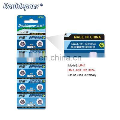 China Supplier 0% hg 1.5V Ag1 Ag3 Ag4 Ag6 Ag7 Ag10 Ag13 Alkaline Button Cell for 10pcs Alkaline Coin Cell Battery LR41 192 392A photo-3
