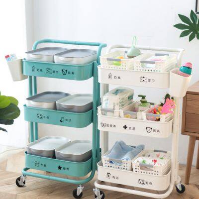 Movable Kitchen Trolley High Quality Storage Holders  Foldable Metal Cart photo-4