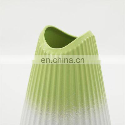 Ceramic Ornaments Color Origami Line Crack Glaze Simple Home Office Decoration Vase photo-3