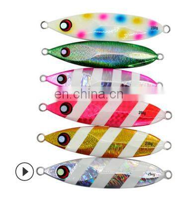 factory sell lifelike lead fish lure luminous 15cm 250g metal spoon fishing  lure slow pitch jigging lure