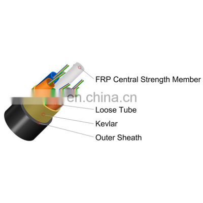 messenger fiber optic cable 2 strand g652d 48 core adss optic fiber cable kevlar reinforced cable