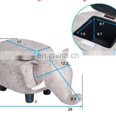 Animal Elephant Shaped Kids Storage Stool for Living Room Furniture photo-2