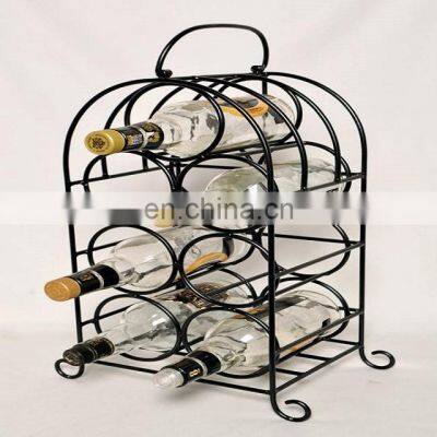 iron cast metal black wine bottle stand