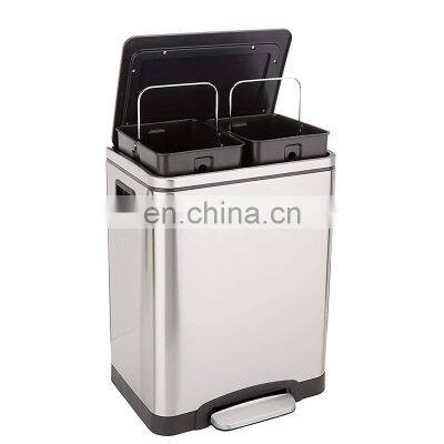 High Quality Thick Material 30 Liters Classify Trash Can Soft Closed Anti-fingerprinting Pedal Bin Kitchen Use Rubbish Pedal Bin photo-4