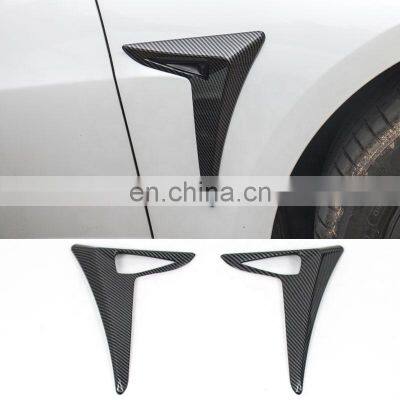 Hot Selling ABS Exterior Accessories For Tesla Model 3 Side Fender Camera Vent Cover Trim Carbon Fiber Protection Cover