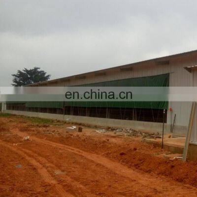 China low cost steel structure broiler poultry house construction building with slotted floors for 10000 chickens