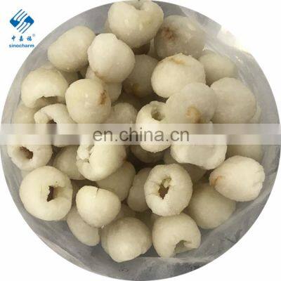 Sinocharm BRC-A approved Frozen Fruit IQF lychee without skin whole  Frozen Lychee