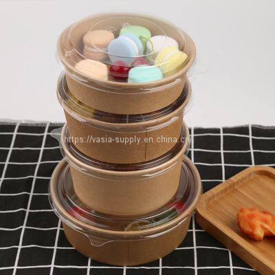 Food Grade Disposable food containers 26oz Kraft Paper Salad Bowl