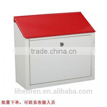 Metal House Mailbox for Residential Wall-mounted Blue Powdercoated Finish Waterproof Outdoor Used photo-2