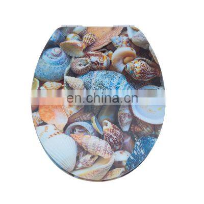 Polyresin glitter zinc alloy hinge Round Toilet Seat  polyresin toilet seat  Toilet  glittery