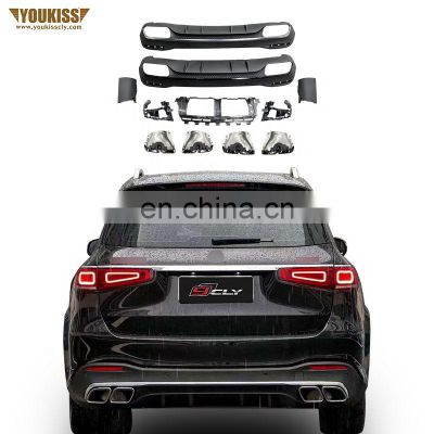 Ukiss Genuine Auto 1:1 Amg Body Kit For 20-21 Benz GLS GLS450 Upgrade GLS63 AMG Black&Silver Rear Diffuser With Exhaust Pipe