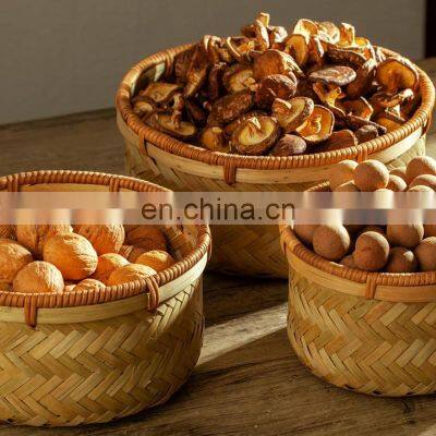 Set Of 3 Round Bamboo Storage Basket Fruit Basket Wholesale Handwoven Made in Vietnam photo-3