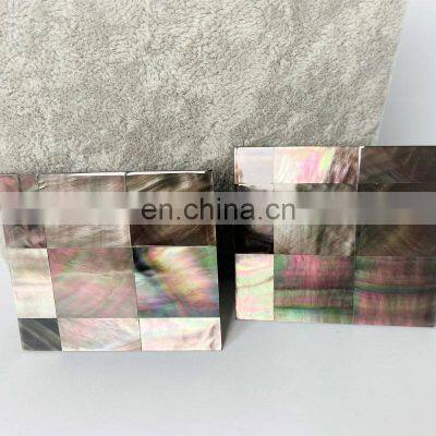 Natural Mother of Pearl Black Mosaic Decorative Coaster Custom Design Drink Cup Coaster Set For Table Decor Wholesale photo-2
