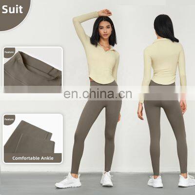 Anti-Rolling Yoga Four Way Stretch Leggings Women Wholesale Gym Butt Lift Fitness Pants 80nylon 20spandex