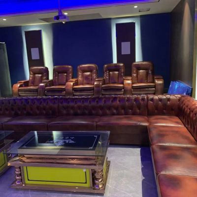 Private home theater function sofa movie theater viewing sofa video room villa electric leather sofa