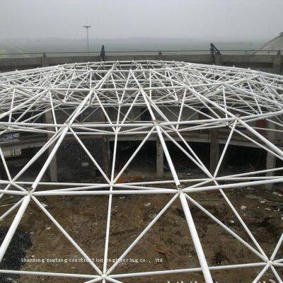 Prefabricated Light Steel Space Frame Structure Dome Roof Coal Storage Shed Building