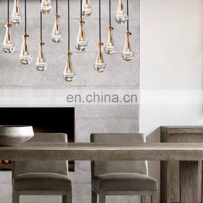 Modern Industrial Rain Drop Pendant Light Chandelier With Unique Glass Shade For Kitchen Island Living Room Bedroom Dining Room