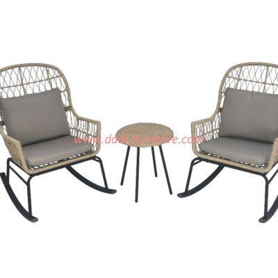 Guangzhou Factory Wholesale Bistro Set 3 Piece Outdoor Furniture Set With Padded Rocking Chair Garden Rocker Egg Rocking Chair photo-4