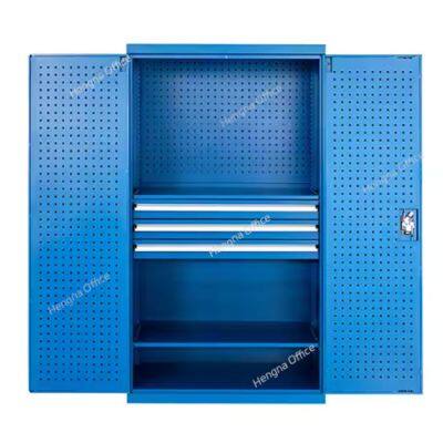 Rolling Tool Cart with Drawers for Automotive Repair Workshops|Pegboard tool cabinet-Blue & white