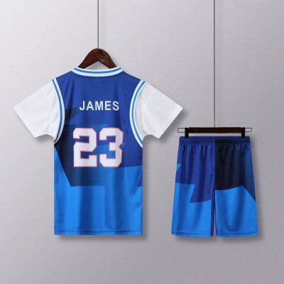 Wholesale Personalized Customizable 100% Polyester Basketball Jersey Mesh Breathable Sport Training Basketball Uniform Set For Men Kids photo-4