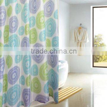 Fresh style polyester Chinese style shower curtain for family hotel