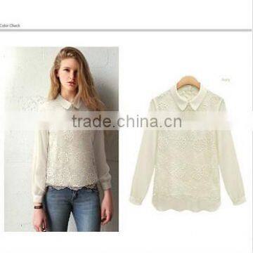 Instyles <span class="wholesale_product"></span> 4736 Women Blouse Long Sleeve Chiffon Blouse Lace Organza Ca Clothing