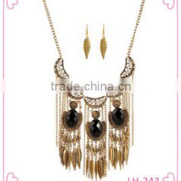 wholesale cheap fashion gold plated necklace and earring set made in china