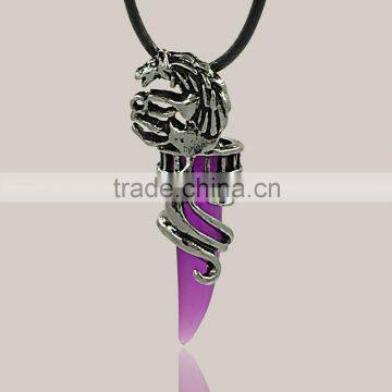 Stainless Steel Mens Wolf Tooth Tribal 5 Colors Pendant Necklace photo-3