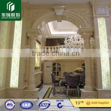 beige marble column, natural stone door frame