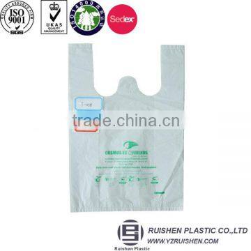 100% Cornstarch Biodegradable And Compostable T-shirt Bag With Printing