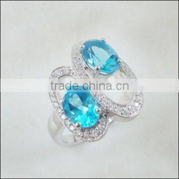4CT Genuine Topaz Ring New 2014 Promotion Wholesale Silver 925 Rings For Woman Diamond Wedding Ring Accessories