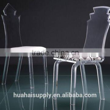 modern acrylic hotel chair plastic chair with fabric cushion