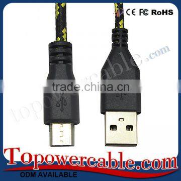 Premium Dual Colors Durable Nylon Weave Fabric Micro Usb Cables Usb Cable For Samsung photo-2