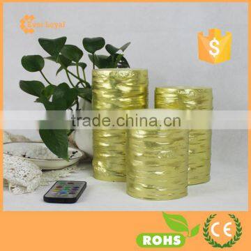 New Arrival Glitter Candle Light Wax Gold Candle 3 Volt LED Light photo-2