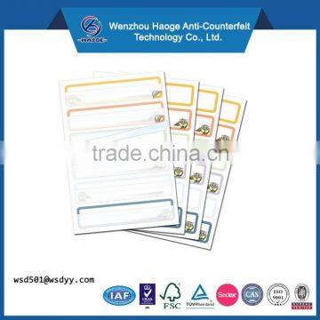 Custom transparent plastic hologram kiss cut sticker sheets