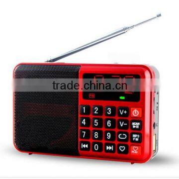 Portable mini speaker fm radio with usb port