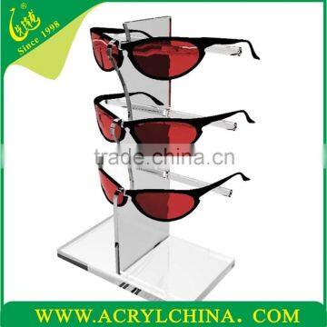 3 layers clear acrylic sunglasses display stand with 109.22*109.22*299.72mm