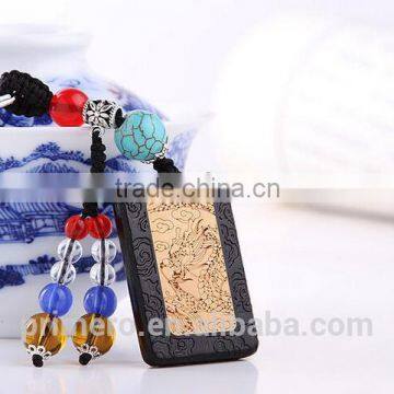 Hot Purple Wingceltis Peace Key Pendant Carved Dragon Engrave Wood Key Chains photo-4