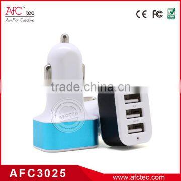 cheap price hot sales promotional 12V 2A 3 ports mobile phone charger for car