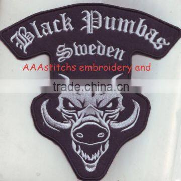 Full back iron on style custom embroidery patches distributors.