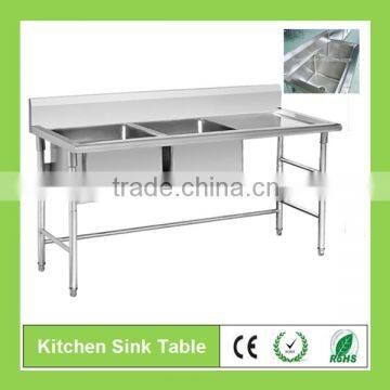 Restaurant kitchen sink with working table /stainless steel kitchen sink bench