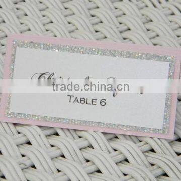 royal pink with glitter wedding invitation cards of table card