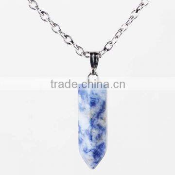 New Trendy Cool Bullet Shaped Natural Quartz Gemstone Necklace