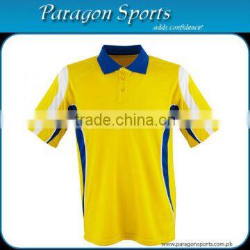 Men Polo Yellow T-shirt With Blue Collar