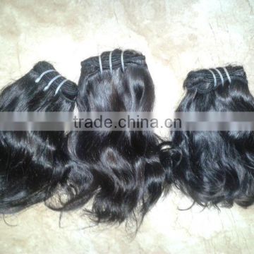 Thick ends indian hair non remy double drawn hair