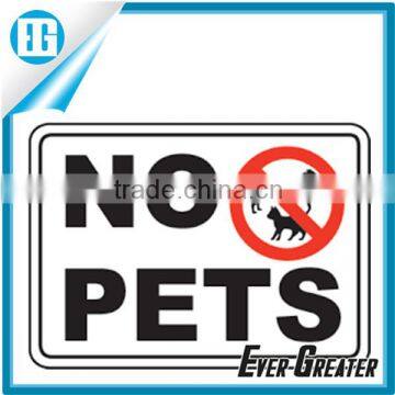 pet/dogs/road durable self-adhesive warning label stickers for security