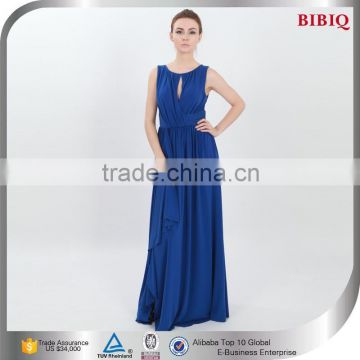 Royal Blue Chiffon Sleeveless Floor Length Latest Formal Dress Patterns